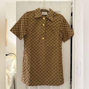 GG Tan Monogram Dress